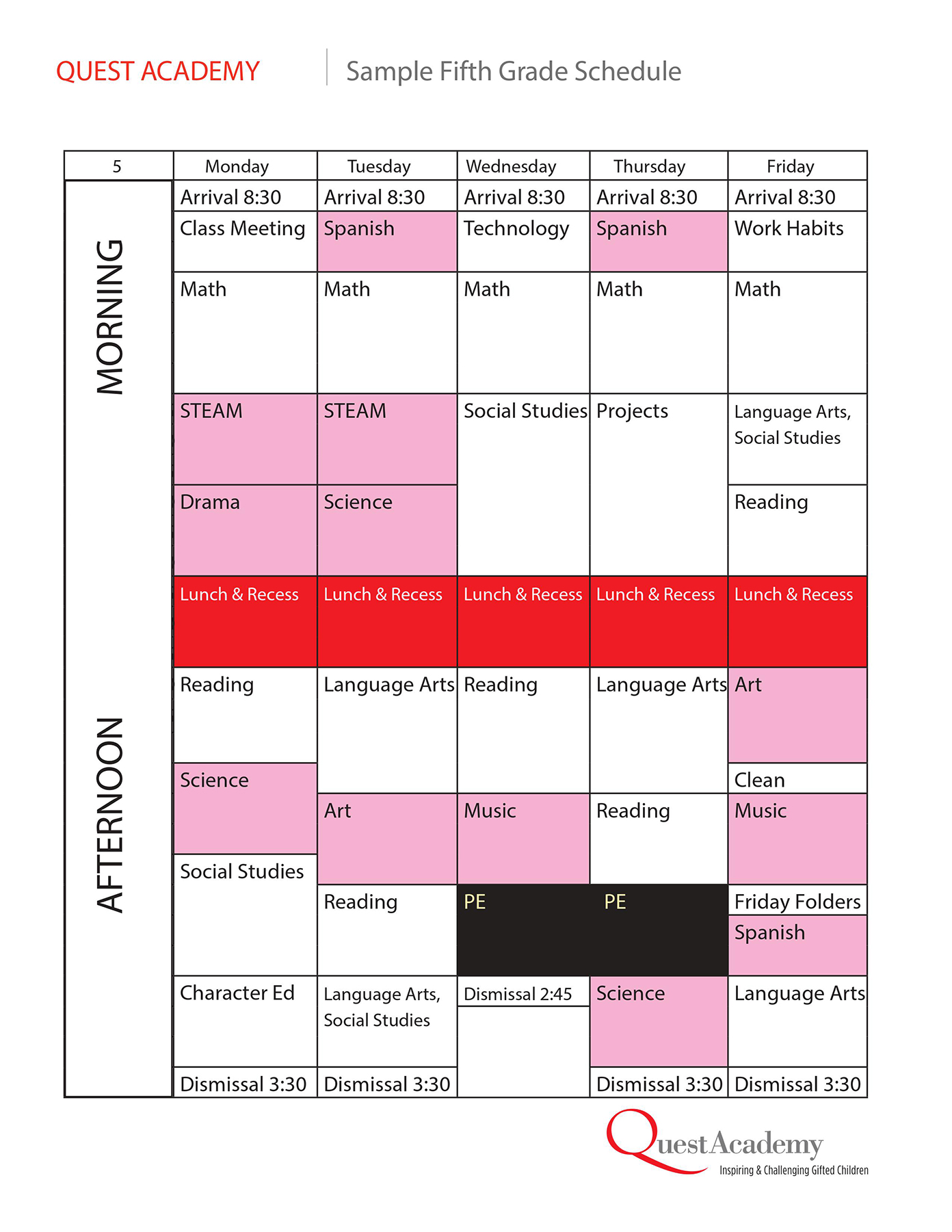 table schedule