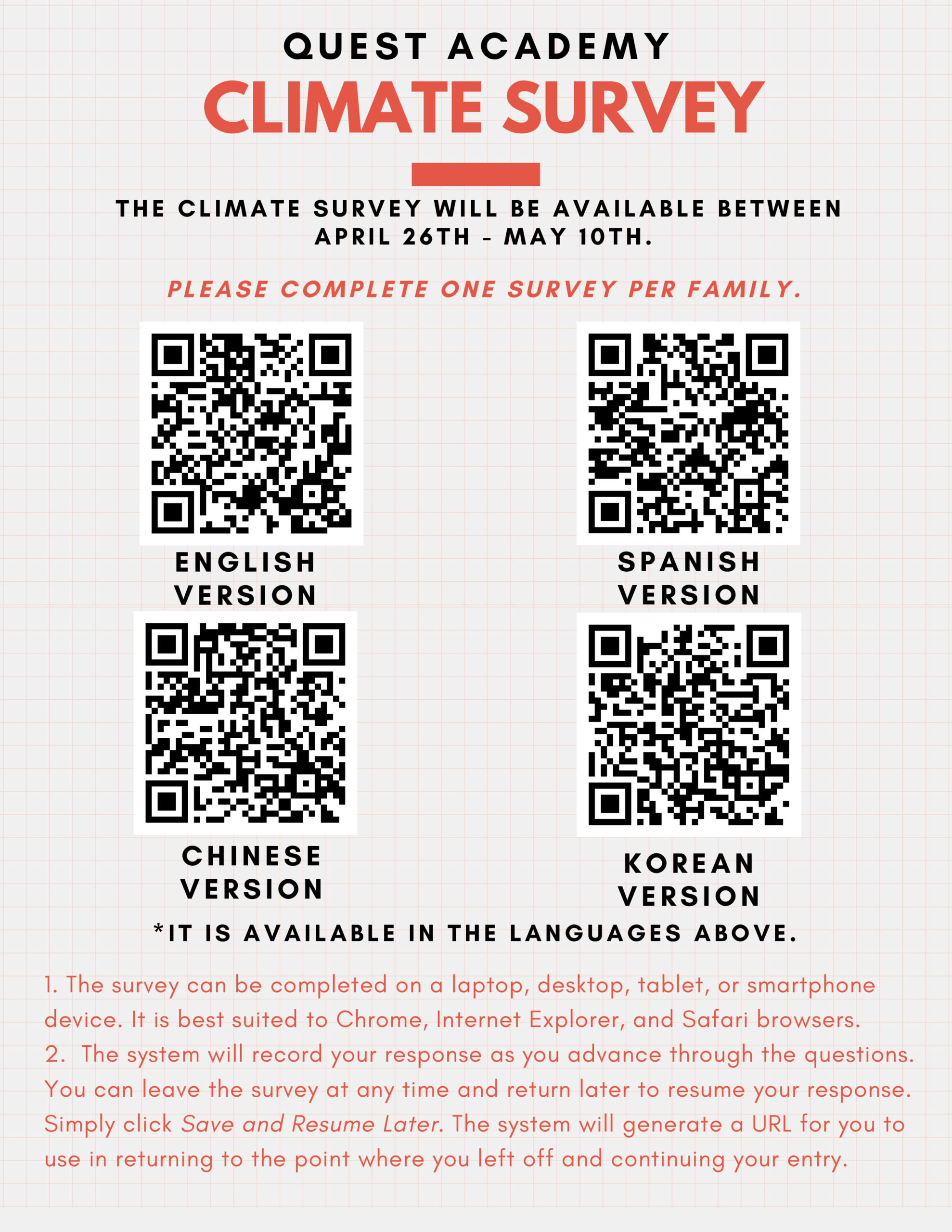 Climate Survey QR Codes